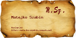 Matejko Szabin névjegykártya